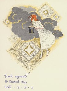 Peter Pan og Wendy: Tink gikk med på å reise med hatt (farge litho)
