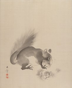 Ekorn spiser kastanjer, 1887-92.