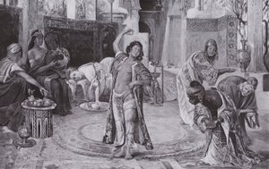 Underholdning i haremet (litho) av Gyula Tornai