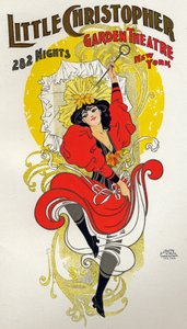 Underholdning. Danse. Cancan danser. Plakat av H.A. Thomas for et show på Little Christopher Theatre, New York, USA, ca. 1895 (plakat) av H.A. Thomas