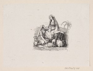 Illustrasjon til "Den flygende kofferten" i H.C. Andersen, "Eventyr og historier", bind 1 av H.P. Hansen