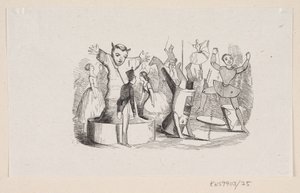 Illustrasjon for "Den standhaftige tinnsoldaten" i H.C. Andersen, "Eventyr og historier", bind 1 av H.P. Hansen
