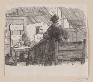 Illustrasjon for "Fem fra en ertebelg" i H.C. Andersen, "Eventyr og historier", bind 2 av H.P. Hansen