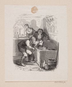 Illustrasjon til "Lille Claus og store Claus" i H.C. Andersen, "Eventyr og historier", bind 1 av H.P. Hansen