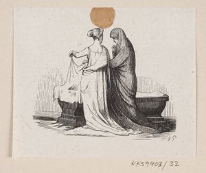Illustrasjon til "Lykkens Kalosker" i H.C. Andersen, "Eventyr og historier", bind 1 av H.P. Hansen