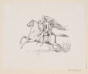 Illustrasjon til "Ole Lukøie" i H.C. Andersen, "Eventyr og historier", bind 1 av H.P. Hansen