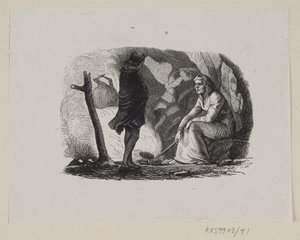 Illustrasjon til «The Garden of Paradise» i H.C. Andersen, "Eventyr og historier", bind 1 av H.P. Hansen