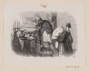 Illustrasjon til "Prinsessen på erten" i H.C. Andersen, "Eventyr og historier", bind 1