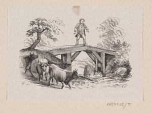 Illustrasjon til "Store Claus og lille Claus" i H.C. Andersen, "Eventyr og historier", bind 1 av H.P. Hansen