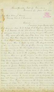 Brev fra H. T. Reid, hovedkvarter, Post of Providence, Louisiana, til brigadegeneral Elias S. Dennis, 22. juni 1863 av H.T. Reid