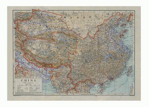 Kart over Kina, c1910 av HW Cribb
