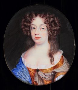 Frances Pierrepont, hertuginne av Newcastle (akvarell på elfenben)