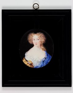 Lady Margaret Cavendish, etterpå hertuginne av Newcastle (akvarell på elfenben)