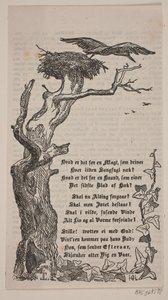 Innramming med storkereir i eik av H. C. Henneberg
