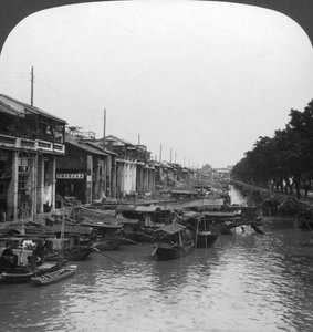 Den overfylte kanalen, fra English Bridge, Canton, Kina, 1901
