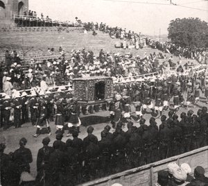 En statspalankin i en kongelig prosesjon, Delhi, India, 1912.
