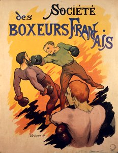 Societe des Boxeurs Francais, reklameillustrasjon for franske boksere av Delaspre