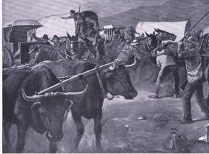 Et raskt innspann, illustrasjon fra After Pretoria: The Guerilla War, 1902 av H. Dixon