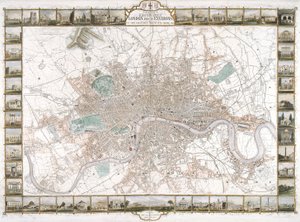 Kart over London, 1851 av H Lacey