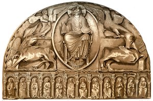 Utvendig dekorasjon av Le Mans katedral, Le Mans, Frankrike, 1400-tallet 1849.