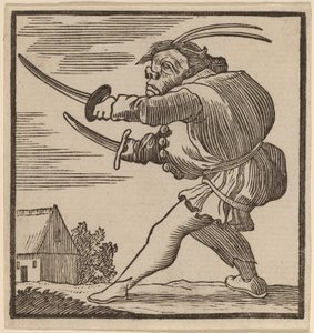 Pukkelrygg med to sverd av H. Numan after Jacques Callot