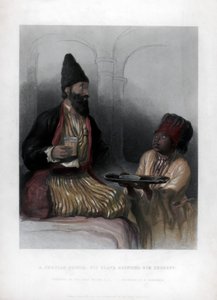 En persisk prins, slaven hans bringer ham sorbet, 1800-tallet