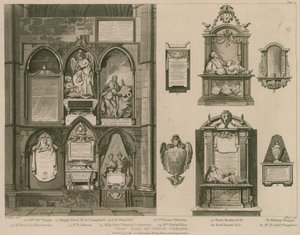 Vestsiden av Poets Corner, Westminster Abbey, London av H. Villiers