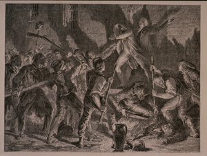 Massakren i fengslene i september 1792, gravert av Jean-Baptiste Charles Carbonneau (f.1815)
