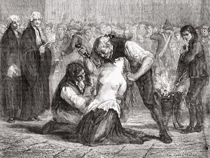 Torturen til Madame de la Motte, gravert av Meyer-Heine, fra 