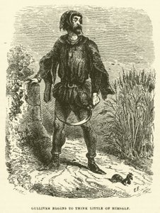 Gulliver begynner å tenke lite om seg selv (gravering) av after Hablot Knight Browne
