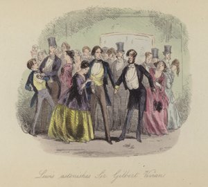 Illustrasjon for Lewis Arundel eller The Railroad of Life av Frank E Smedley (farget gravering) av after Hablot Knight Browne