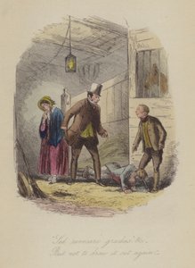Illustrasjon for Lewis Arundel eller The Railroad of Life av Frank E Smedley (farget gravering) av after Hablot Knight Browne