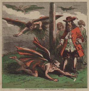 Flyløpet, Peter Wilkins tildeler prisen (farge litho) av after Hablot Knight Browne