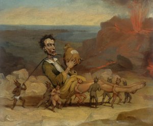 En karikatur av Edward Bulwer Lytton (1803-1873) av Hablot Knight Browne