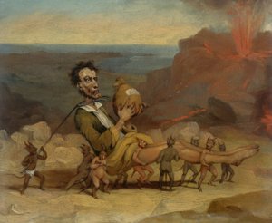 En karikatur av Edward Bulwer Lytton (1803-1873) av Hablot Knight Browne