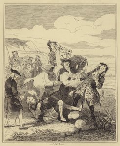 Campbell skyter jarlen av Eglinton av Hablot Knight Browne