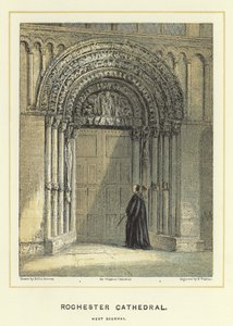 Rochester Cathedral, vestre døråpning av Hablot Knight Browne