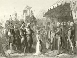 Innlevering av Maharajah Dhuleep Singh til Sir Henry Hardinge av Hablot Knight Browne