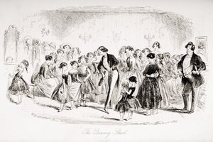 The Dancing School, illustrasjon fra 'Bleak House' av Charles Dickens (1812-70) utgitt 1853 av Hablot Knight Browne