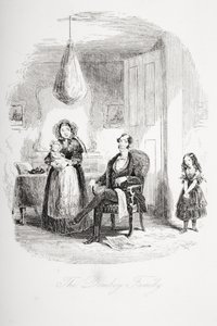 The Dombey Family, illustrasjon fra Dombey and Son av Charles Dickens (1812-70) først utgitt 1848 av Hablot Knight Browne