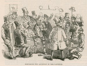 The Great Cab Strike: Diskuterer spørsmålet i tapperommet av Hablot Knight Browne
