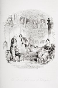 Den gamle mannen med navnet Tulkinghorn, illustrasjon fra 'Bleak House' av Charles Dickens (1812-70) publisert 1853 av Hablot Knight Browne