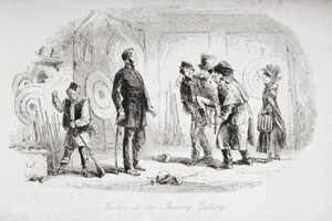 Besøkende ved Shooting Gallery, illustrasjon fra 