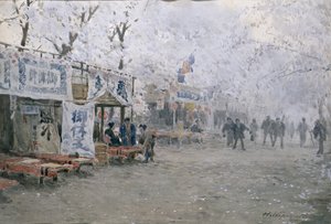 Cherry Blossom Festival, ca. 1903 (akvarell på off-white papir) av Hachir Nakagawa