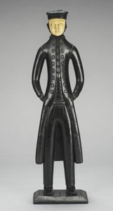 Sea Captain Figure, Queen Charlotte Islands, British Columbia, ca. 1840 (argillitt og elfenben) av Haida