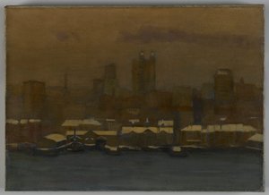 River Front, New York om vinteren, ca. 1912 av Hamilton Easter Field