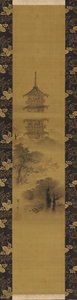 A Pagoda, Edo-periode, midten av 1600- og begynnelsen av 1700-tallet. av Hanabusa Itcho