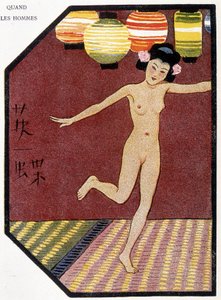 Ung japansk nakendans - i "" japansk dukke"" av Félicien Champsaur, ill. Hanafusa Itcho, Paris