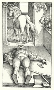 Den forheksede brudgommen (gravering) av Hans (after) Baldung Grien