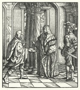 Erkehertug Maximilian av Østerrike mottar samtykke fra Maria av Burgund til hans forslag om ekteskap (gravering)